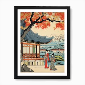 Nijo Castle, Japan Vintage Travel Art 3 Art Print