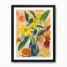 Daffodils Flower Illustration 4 Art Print
