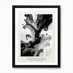 Fluid Dynamics Abstract Black And White 2 Poster Art Print