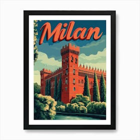 Aihrgdesign A Retro Travel Poster For Milan 3 Art Print