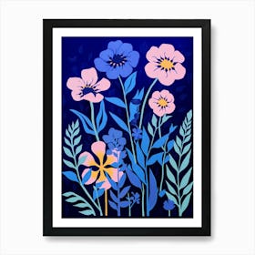 Blue Flower Illustration Bluebonnet 3 Art Print