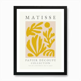 Minimalist Matisse Print Mustard Yellow 3 Art Print