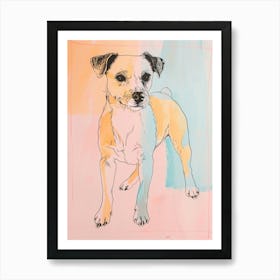 Pastel Parson Russell Terrier Dog Pastel Line Illustration  3 Art Print