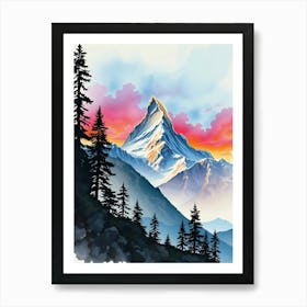 Mountains At Sunset Art Print