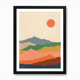 Boho Mountain Minimalist Print Art Print