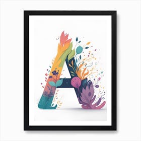 Colorful Letter A Illustration 63 Art Print