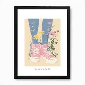 Spring In In The Air Pink Sneakers And Flowers 8 Art Print