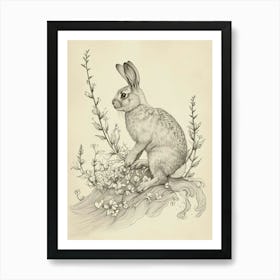 Thrianta Rabbit Drawing 2 Art Print