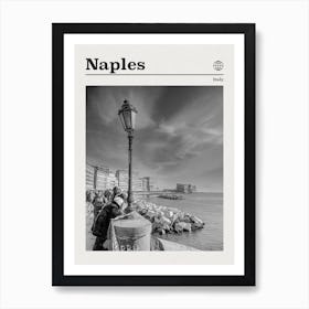 Naples Italy Black And White Affiche