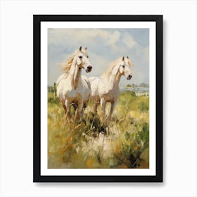 Horses Painting In Transylvania, Romania 4 Art Print