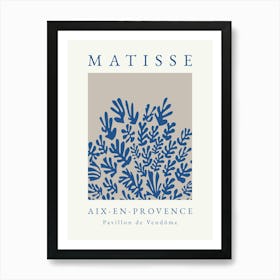 Minimalist Blue Matisse Print 2 Art Print