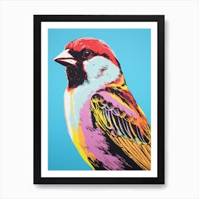 Andy Warhol Style Bird House Sparrow 1 Art Print