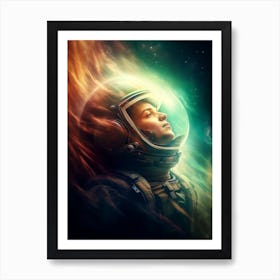 Woman In Space Art Print