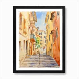 Ancona, Italy Watercolour Streets 4 Art Print