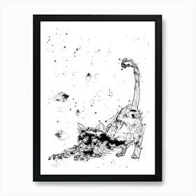 Cat Black. Art Print