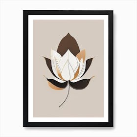 American Lotus Retro Minimal 4 Art Print