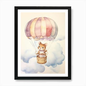 Baby Mouse 1 In A Hot Air Balloon Art Print