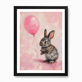 Cute Rabbit 10 With Balloon Art Print