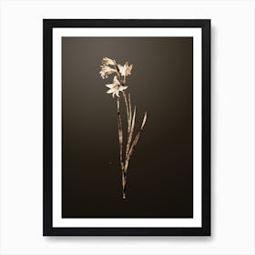 Gold Botanical Painted Lady on Chocolate Brown n.2531 Art Print