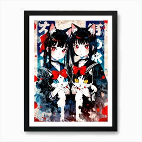 Kawaii Cats Art Print