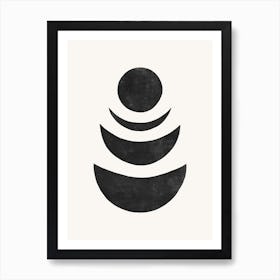 Mood Of The Moon Black Art Print