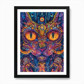 Psychedelic Cat 16 Art Print