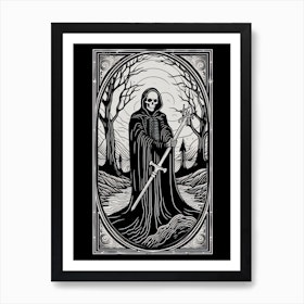 Death Tarot Card, Vintage 2 Art Print