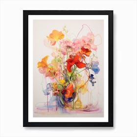 Abstract Flower Painting Petunia 1 Art Print