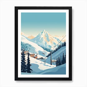Courchevel   France, Ski Resort Illustration 0 Simple Style Art Print