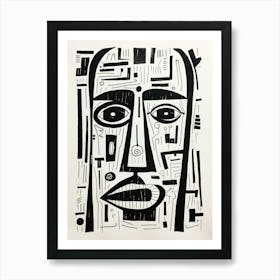 Circle Geometric Face 2 Art Print