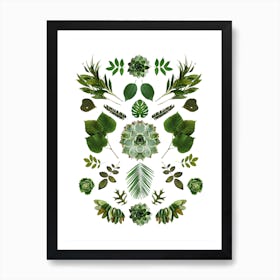 Green Collage Art Print