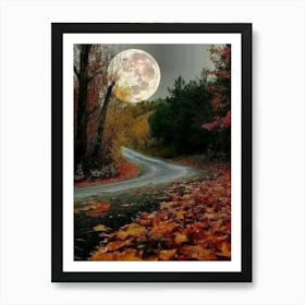 Full Moon In Autumn Art Print