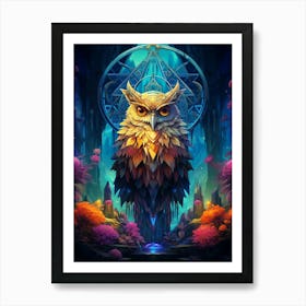 Owl In The Forest 2 Art Print