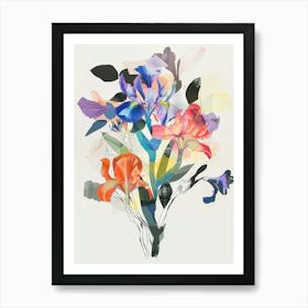 Iris 1 Collage Flower Bouquet Art Print