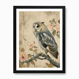 Oriental Bay Owl Japanese Painting 2 Art Print