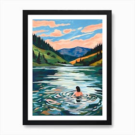 Wild Swimming At Loch Morlich Scotland 1 Art Print