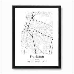 Frankston,Australia Minimalist Map Art Print