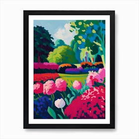 Parks And Public Gardens With Peonies 1 Colourful Painting Art Print