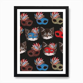 Mask Lovely Cats Art Print