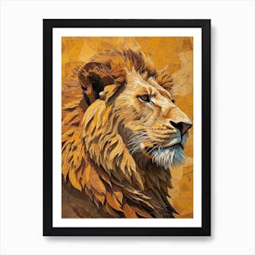 Barbary Lion Relief Illustration Male 3 Art Print