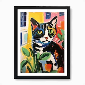 Painting Of A Cat In Lisbon Portugal 1 Art Print