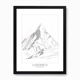 Gasherbrum I Pakistan China Line Drawing 6 Poster Art Print