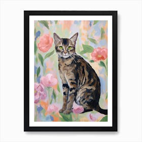 A Ocicat Cat Painting, Impressionist Painting 4 Art Print