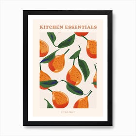 Citrus Fruit Pattern Illustration 2 Poster Art Print