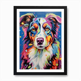 Australian Shepherd Pop Art Inspired 4 Art Print