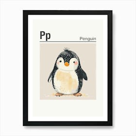 Animals Alphabet Penguin 1 Art Print