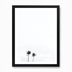 Black And White Palm Trees 2 Art Print