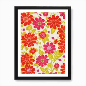 Bellflower Floral Print Retro Pattern 1 Flower Art Print