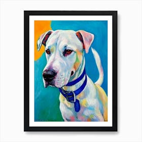 Dogo Argentino 2 Fauvist Style Dog Art Print