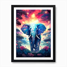 Elephant In The Forest Art Print